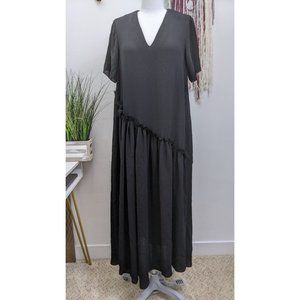 COS (6) black v neck maxi dress with pocket